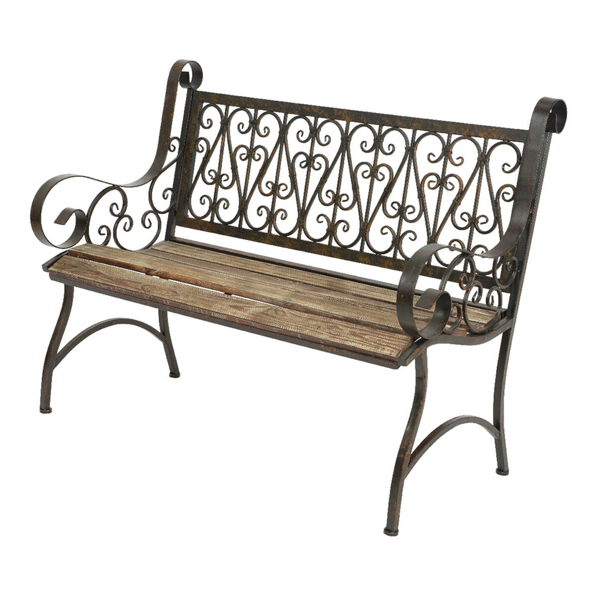 8718533054293 - Bank Bordeaux Natur Schwarz Holz Eisen (115x59x91 cm) 8718533054293 - Bank Bordeaux Natur Schwarz Holz Eisen (115x59x91 cm)