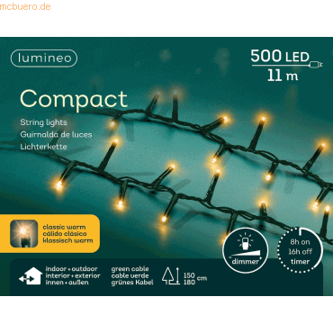 8718533961089 - LUMINEO Lichterkette LED warm 495371 1100cm grün 8718533961089 Kaemingk bv