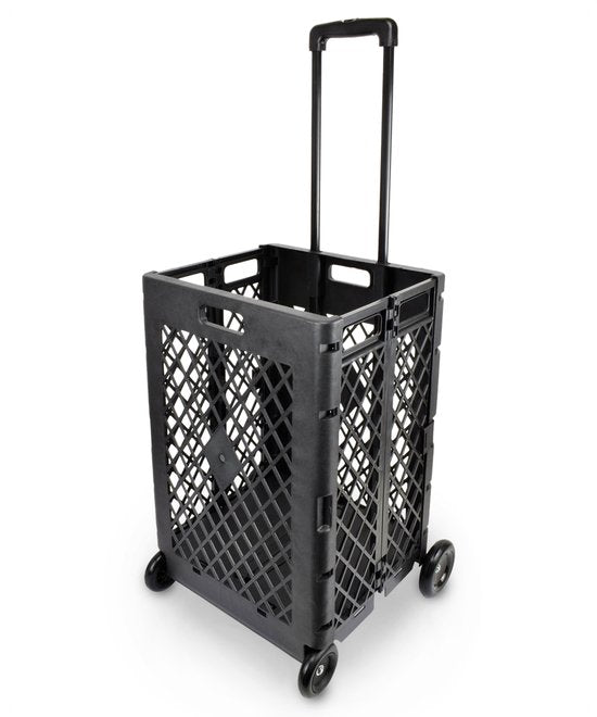 8718657952567 - ODADDY® Einkaufswagen mit Rädern - XXL 80L mit 4 Rädern - Zusammenklappbare Einkaufskiste - Einkaufswagen Schwarz - Einkaufswagen - Klappbare Kiste - Einkaufskiste