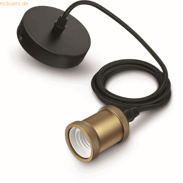 8718696167779 - Philips Vintage Schnurpendel E27 Fass Gold Baldachin Schwarz-