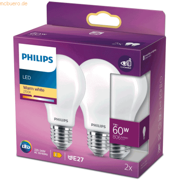 8718699777678 - Lighting 77767800 led eek e (a - g) E27 Glühlampenform 7 w = 60 w Warmweiß (ø x l) 6 cm x 11 - Philips