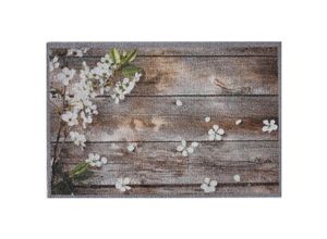 8718754878746 - Md-entree - md Entree Impression Eingangsmatte - Teppichmatte - Küchenteppich 40x60 cm flowers on wood