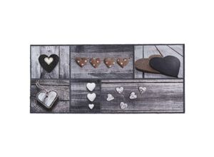 8718754879644 - MD Entree Universal Eingangsmatte - Teppichmatte - Küchenteppich 67x150 cm hearts