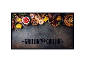 8718754879873 - Md-entree - md Entree bbq Grillmatte - Teppichmatte - Küchenteppich 67x120 cm grillin & chillin