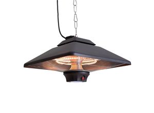 8718801855461 - SUNRED® Heizstrahler Spica Square schwarz 2000 W Halogenstrahler zur Deckenmontage hängend hanging