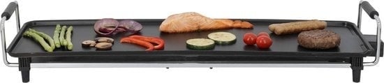 8718827334841 - Blokker Grillplatte - 2000W - 1m Kabel - 70x23cm - Inkl Fettauffangschale - Schwarz