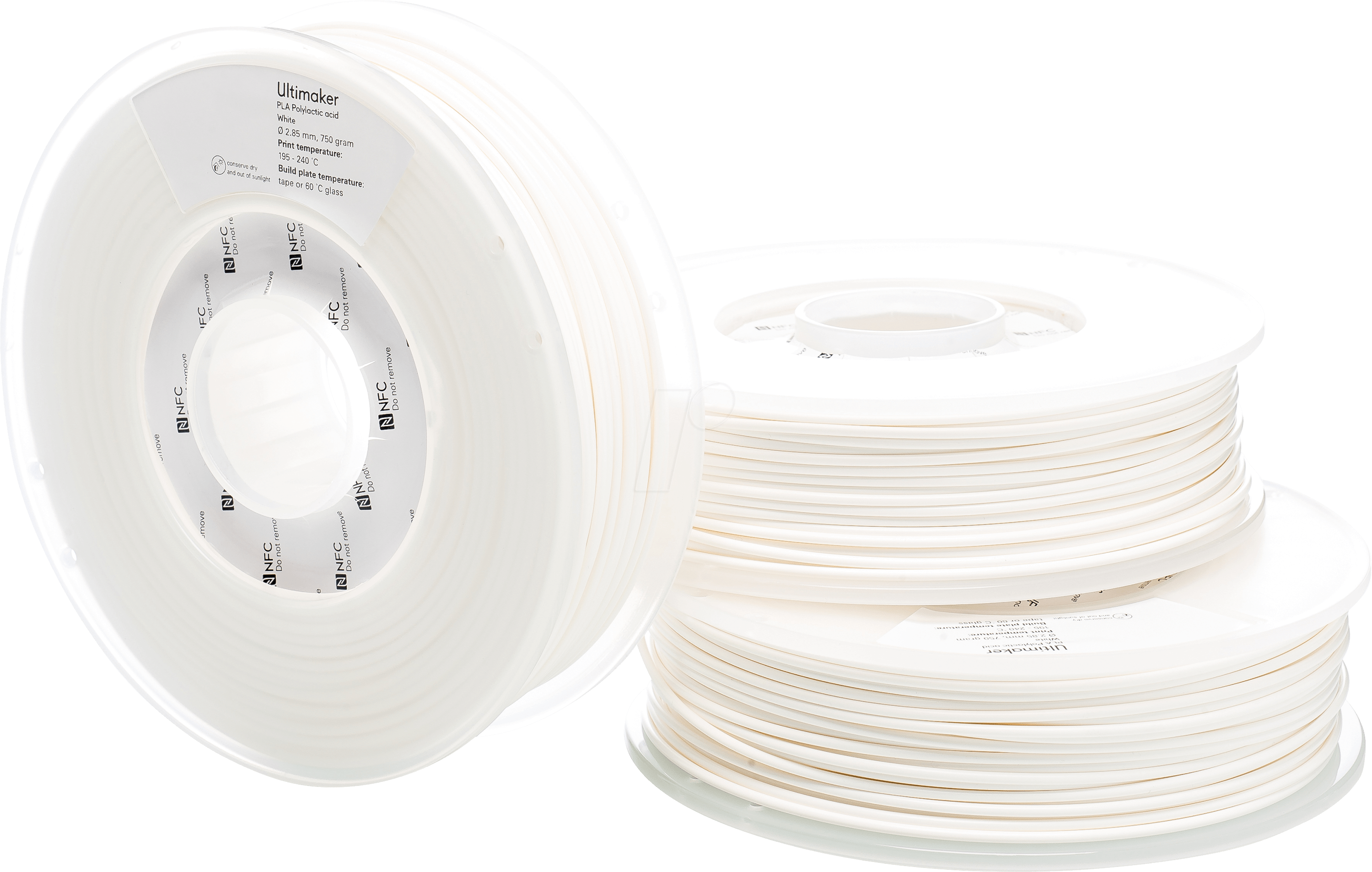 8718836374579 - UltiMaker PLA - M0751 White 750 - 211399 Filament PLA 285 mm 750 g Weiß 1 St