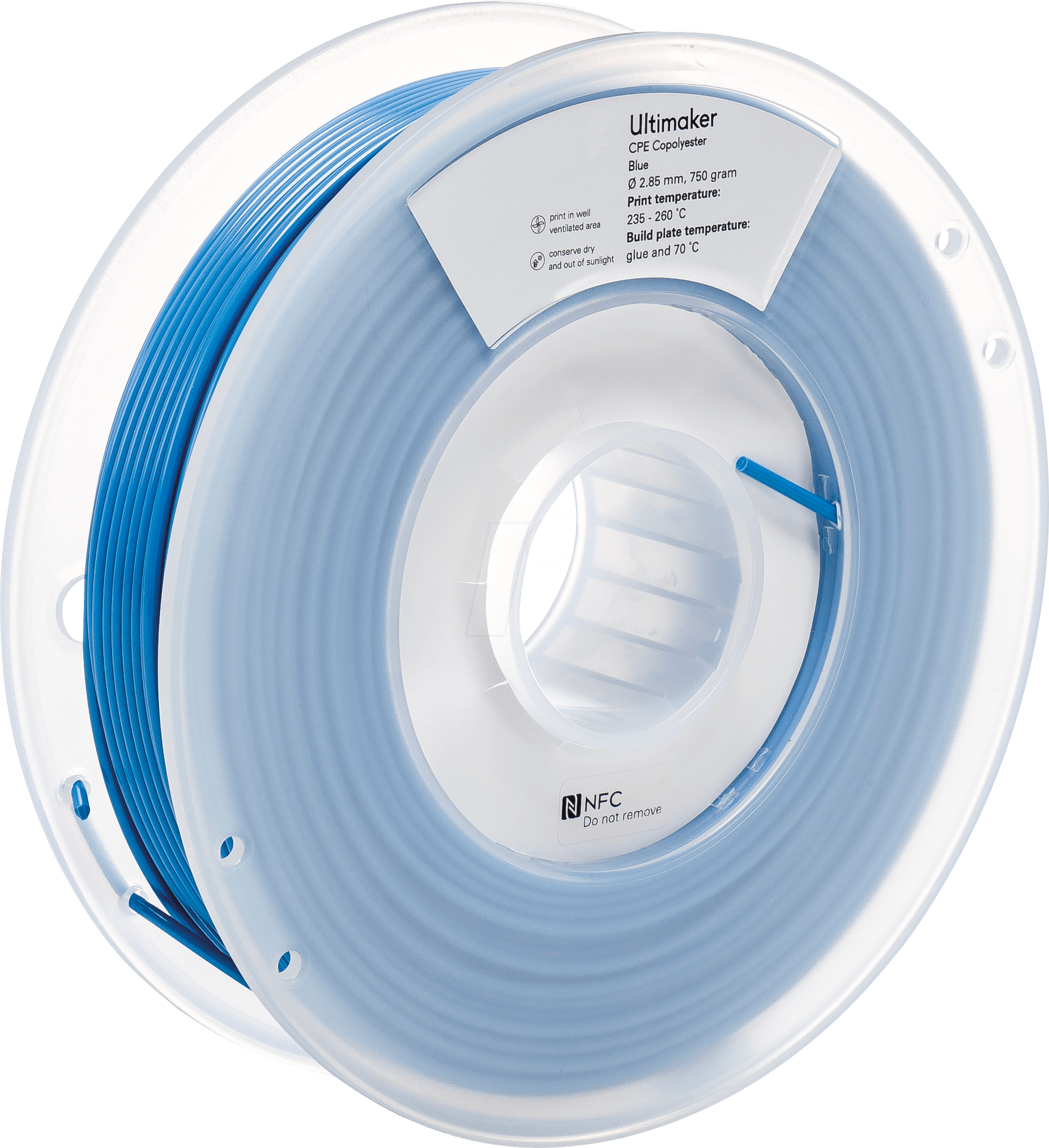 8718836374838 - UltiMaker CPE - M0188 Blue 750 - 201273 Filament CPE 285 mm 750 g Blau 1 St 8718836374838 - UltiMaker CPE - M0188 Blue 750 - 201273 Filament CPE 285 mm 750 g Blau 1 St