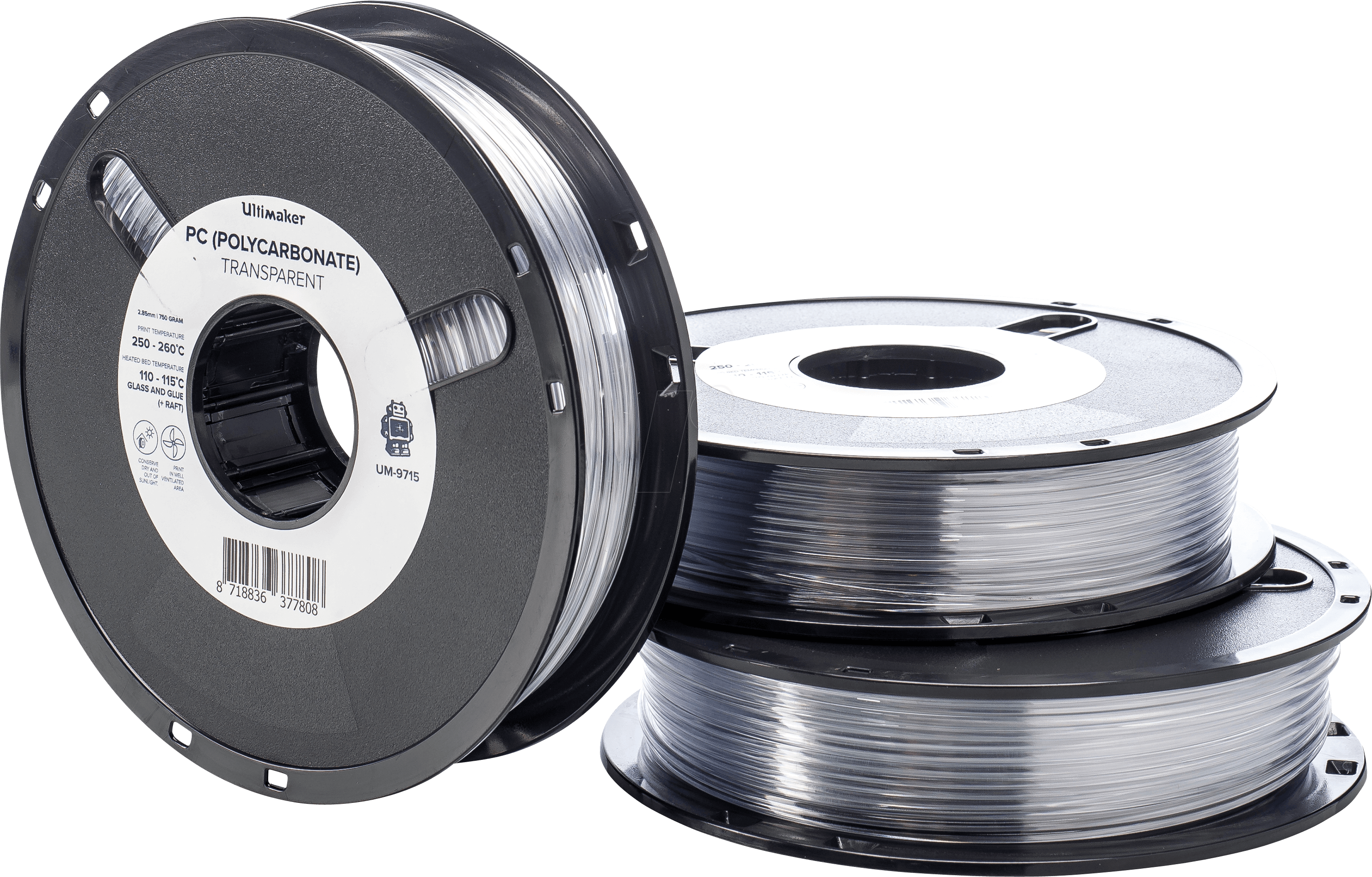 8718836374876 - UltiMaker 8718836374876 PCA - M3577 Transparent 750 - 212674 Filament PC (Polycarbonat) 285 mm 750 g Transparent 1 St 8718836374876 - UltiMaker 8718836374876 PCA - M3577 Transparent 750 - 212674 Filament PC (Polycarbonat) 285 mm 750 g Transparent 1 St