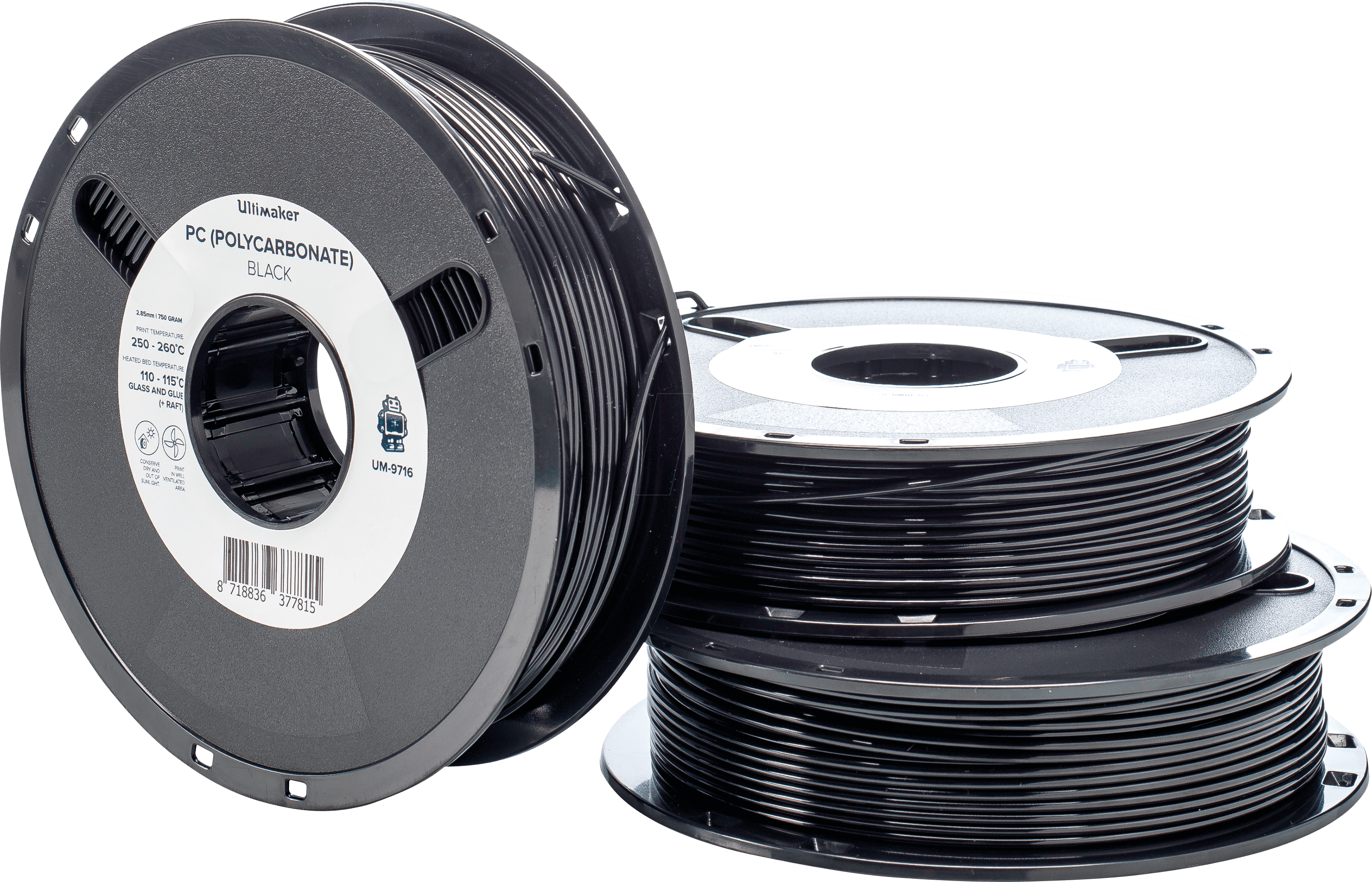 8718836374883 - UltiMaker 8718836374883 PCA - M3577 Black 750 - 212674 Filament PC (Polycarbonat) 285 mm 750 g Schwarz 1 St 8718836374883 - UltiMaker 8718836374883 PCA - M3577 Black 750 - 212674 Filament PC (Polycarbonat) 285 mm 750 g Schwarz 1 St