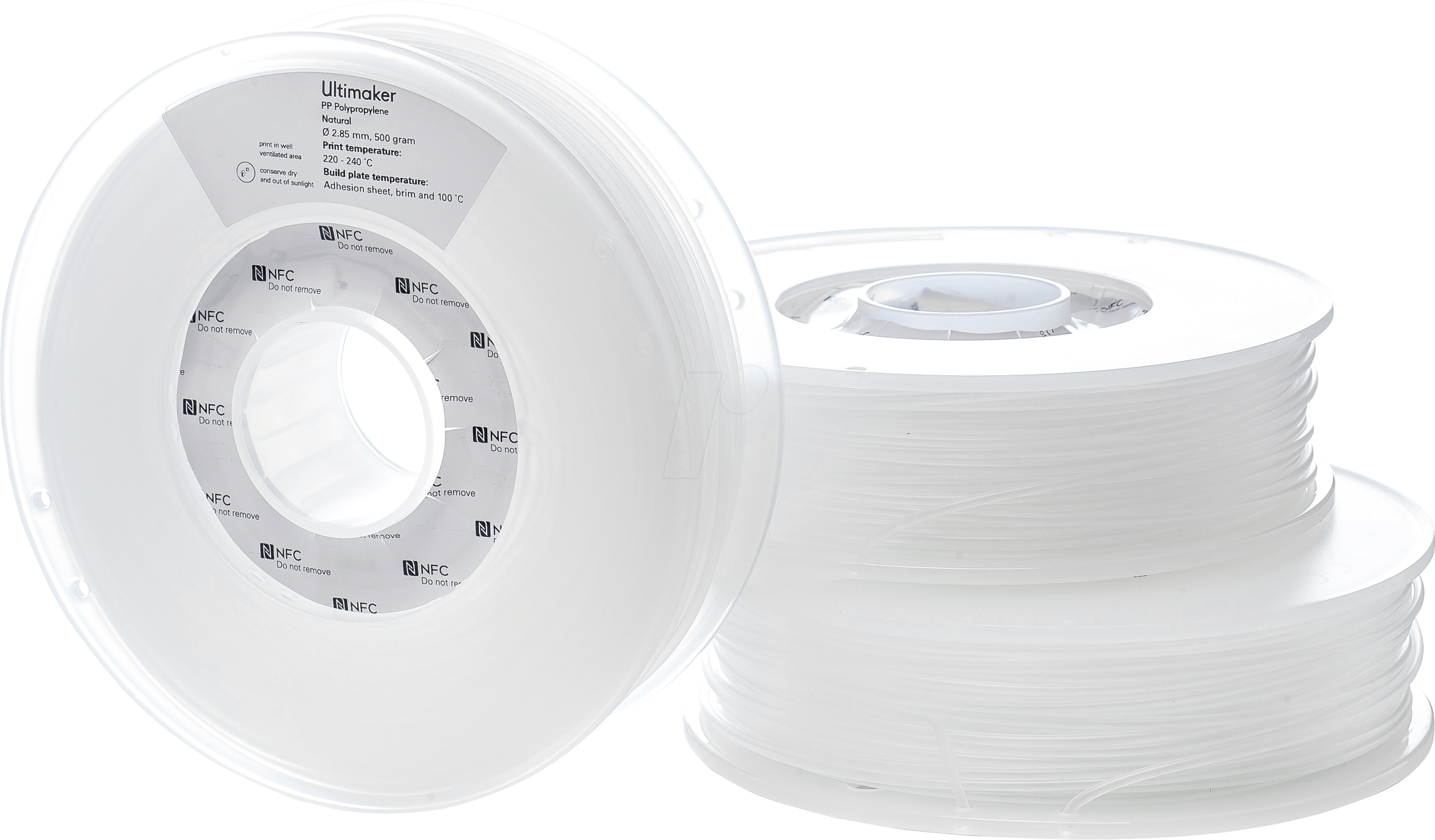 8718836375002 - UltiMaker M0590 Natural 500 - 215294 Filament PP (Polypropylen) 285 mm 500 g Natur 1 St