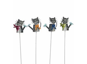 8718861042931 - - Mica Gartenstecker Katze grau 265 cm Gartenfiguren