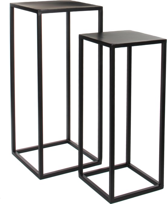 8718861053951 - Goa Beistelltisch - 2er-Set - L30 x B30 x H70 cm - Metall - Schwarz 8718861053951 - Goa Beistelltisch - 2er-Set - L30 x B30 x H70 cm - Metall - Schwarz