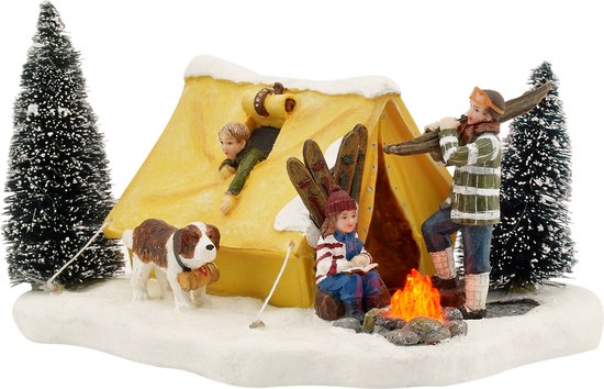 8718861146400 - LuVille Weihnachtsdorf Miniatur Camping - L165 x B125 x H10 cm