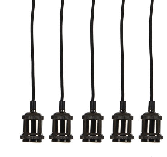 8718861353822 - Fuga Pendelleuchte - 5er Set - L150 x Ø15 cm - Schwarz