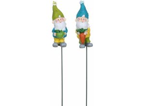 8718861366921 - - Mica Gartenstecker Gnom grün oder blau 3 x 35 x 335 cm Gartenstecker