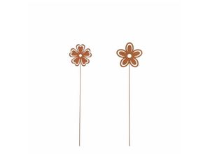 8718861488647 - - Mica Gartenstecker Blume Rost 85 cm Gartenfiguren