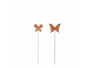 8718861488715 - - Mica Gartenstecker Schmetterling Rost 85 cm Gartenfiguren