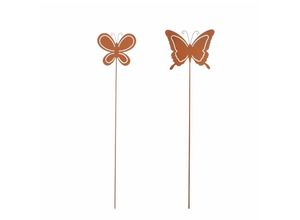 8718861488722 - - Mica Gartenstecker Schmetterling Rost 115 cm Gartenfiguren