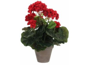 8718861490039 - - Mica Geranium im Topf rot 34 x 20 cm Kunstpflanzen