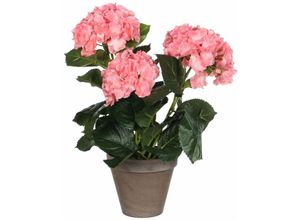 8718861490176 - - Mica Kunstpflanze Hortensie im Topf rosa 40 x 35 cm Kunstpflanzen