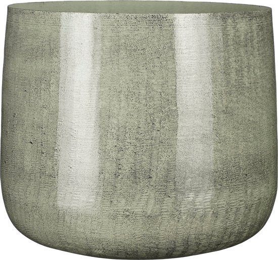 8718861744828 - Benson Blumentopf - H27 x Ø32 cm - Metall - Hellgrau