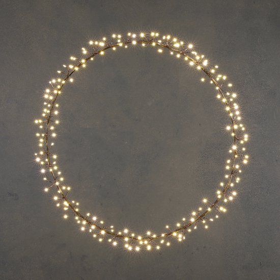 8718861839166 - Luca Lighting Lichtkranz mit warmweißer LED-Beleuchtung - Ø50 cm - Schwarz 8718861839166 - Luca Lighting Lichtkranz mit warmweißer LED-Beleuchtung - Ø50 cm - Schwarz