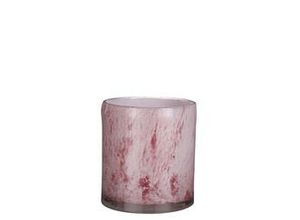 8718861947274 - - Mica Glas Vase Estelle zylinder hellrosa 185 x 17 cm Deko-Accessoires