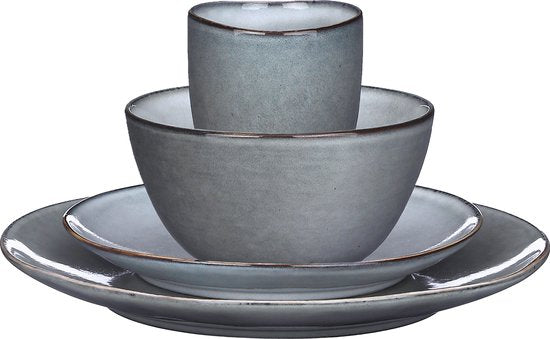8718861947885 - Tabo Geschirrset für 4 Personen - Grau 8718861947885 - Tabo Geschirrset für 4 Personen - Grau