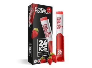 8718868983039 - 24ICE Strawberry Daiquiri Cocktail Wassereis 50 % vol 5 x 65 ml - Inhalt 3 Flaschen