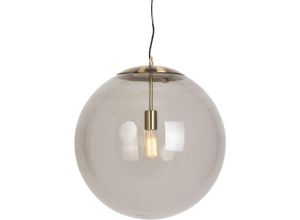 8718881068010 - Moderne Hängelampe Messing mit Rauchglas 50 cm - Ball - Gold Messing