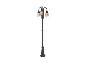 8718881070822 - Qazqa - Ländliche Außenlampe schwarz 3-Flammig IP44 - Guardado - Schwarz