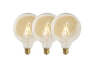 8718881074141 - Set mit 3 E27 dimmbaren LED-Lampen G125 Gold 5W 450 lm 2200K