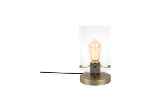 8718881085635 - Qazqa - Skandinavische Tischlampe Bronze mit Glas - Dome - Bronze