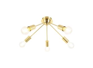 8718881091674 - Art Deco Deckenleuchte gold 5-flammig -Facil - Gold Messing