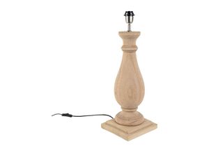 8718881092053 - Qazqa - Rural Tischlampe Holz ohne Schatten - Klette - Beige