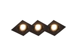 8718881092978 - Qazqa - 3er Set Einbaustrahler schwarz inkl led 3-stufig dimmbar - Miu - Schwarz