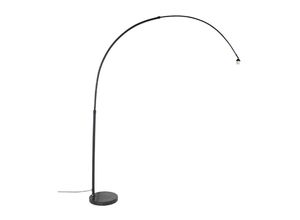 8718881101885 - Qazqa - Moderne Bogenlampe xxl schwarz mit Marmorsockel - Schwarz