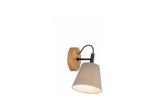 8718881108327 - Qazqa - Land Wandlampe Holz mit grau - Cupy - Grau