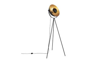 8718881109874 - Stehlampe schwarz mit goldenem 42 cm verstellbarem Stativ - Magnax - Schwarz