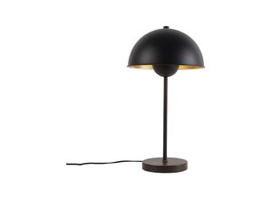 8718881109904 - Qazqa - Retro Tischlampe schwarz mit Gold - Magnax - Schwarz