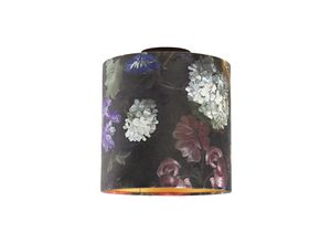 8718881112270 - Qazqa - Deckenleuchte mit Schirm Blumen gold 25 cm - Combi schwarz - Bunt 8718881112270 - Qazqa - Deckenleuchte mit Schirm Blumen gold 25 cm - Combi schwarz - Bunt