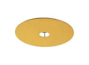 8718881113680 - Qazqa - Flacher Lampenschirm aus Velours gelb mit Gold 45 cm - Gelb