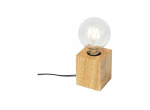 8718881114113 - Qazqa - Land Tischlampe Holz natürlich - Block - Naturel