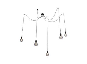 8718881114830 - Hängelampe schwarz inkl 5 3-stufige dimmbare G125-Lampen - Cavalux - Schwarz