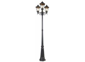 8718881116995 - Qazqa - Außenlaterne schwarz 220 cm 3-flammig IP44 - Havanna - Schwarz