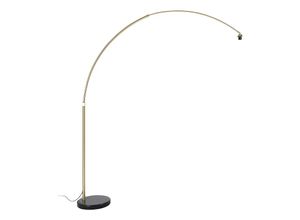 8718881117572 - Qazqa - Bogenlampe Messing mit schwarzem Marmorsockel verstellbar - xxl - Messing
