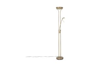 8718881118135 - Qazqa - Moderne Stehlampe Bronze mit Leselampe inkl led dunkel bis warm - Diva - Bronze