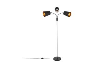 8718881119033 - Qazqa - Moderne Stehlampe schwarz 3-Licht - Carmen - Schwarz