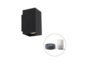 8718881119880 - Qazqa - Moderne Smart Wandleuchte schwarz inkl 2 WiFi GU10 - Sandy - Schwarz 8718881119880 - Qazqa - Moderne Smart Wandleuchte schwarz inkl 2 WiFi GU10 - Sandy - Schwarz